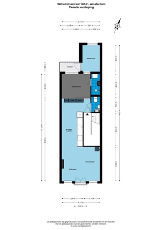 Floorplan - Wilhelminastraat 140-2, 1054 WR Amsterdam